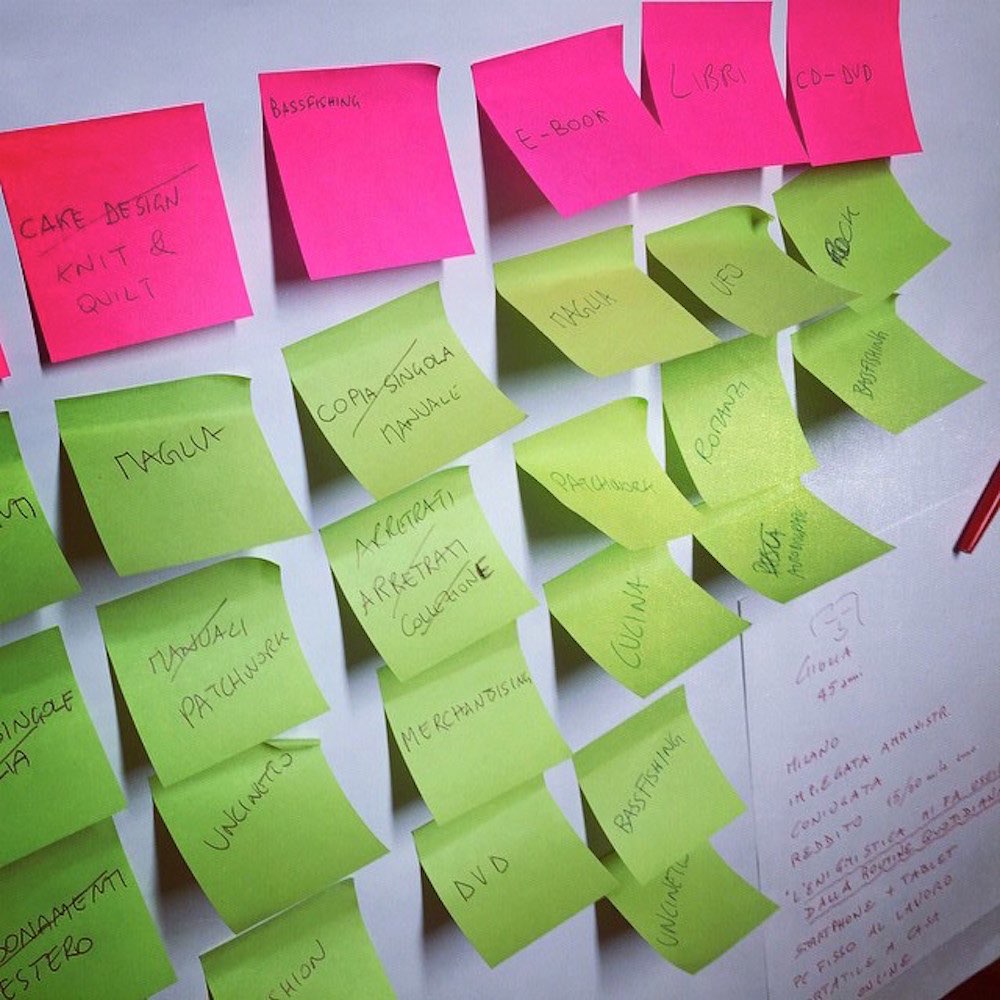 card sorting architettura informativa information architecture IA post it menu navigazione